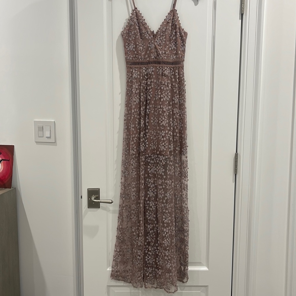 blush pink/mauve full length dress